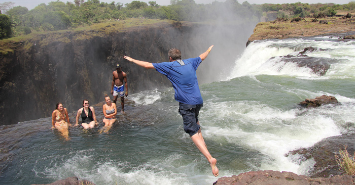 Swimming in the Devil's Pool over Victoria Falls - The Great Global ...